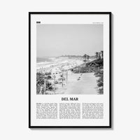 Del Mar Print Black and White No 1, Del Mar Wall Art, Del Mar Poster, Del Mar Photo, Del Mar Decor, California, USA, United States