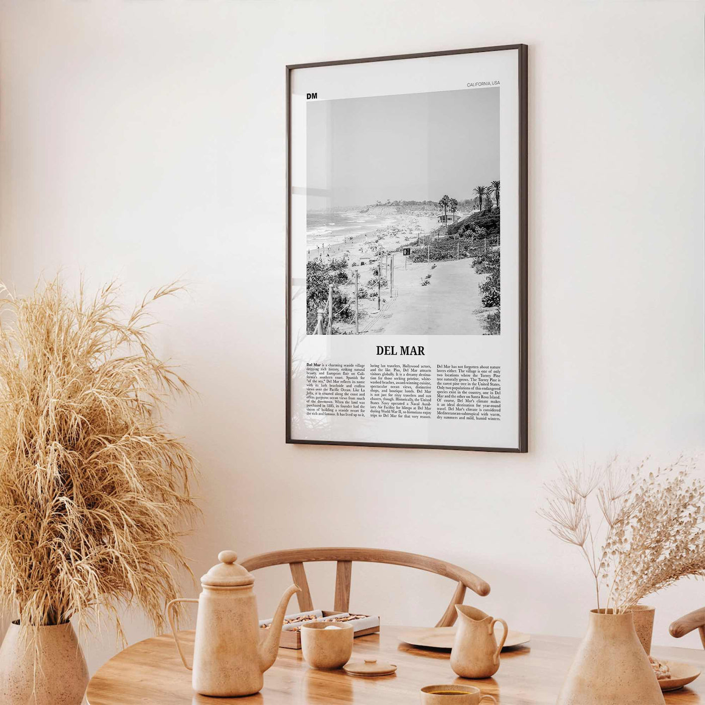 Del Mar Print Black and White No 1, Del Mar Wall Art, Del Mar Poster, Del Mar Photo, Del Mar Decor, California, USA, United States