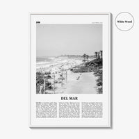 Del Mar Print Black and White No 1, Del Mar Wall Art, Del Mar Poster, Del Mar Photo, Del Mar Decor, California, USA, United States