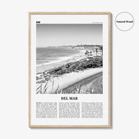 Del Mar Print Black and White No 2, Del Mar Wall Art, Del Mar Poster, Del Mar Photo, Del Mar Decor, California, USA, United States