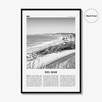 Del Mar Print Black and White No 2, Del Mar Wall Art, Del Mar Poster, Del Mar Photo, Del Mar Decor, California, USA, United States