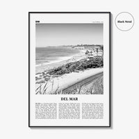 Del Mar Print Black and White No 2, Del Mar Wall Art, Del Mar Poster, Del Mar Photo, Del Mar Decor, California, USA, United States