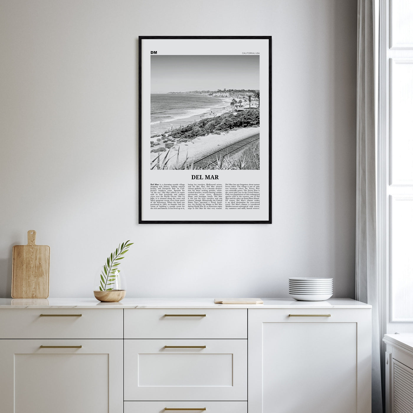 Del Mar Travel B&W No 2 Poster