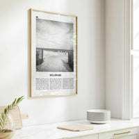 Delaware Print Black and White No 1, Delaware Wall Art, Delaware Poster, Delaware Photo, Delaware Wall Décor, Delaware Map, United States