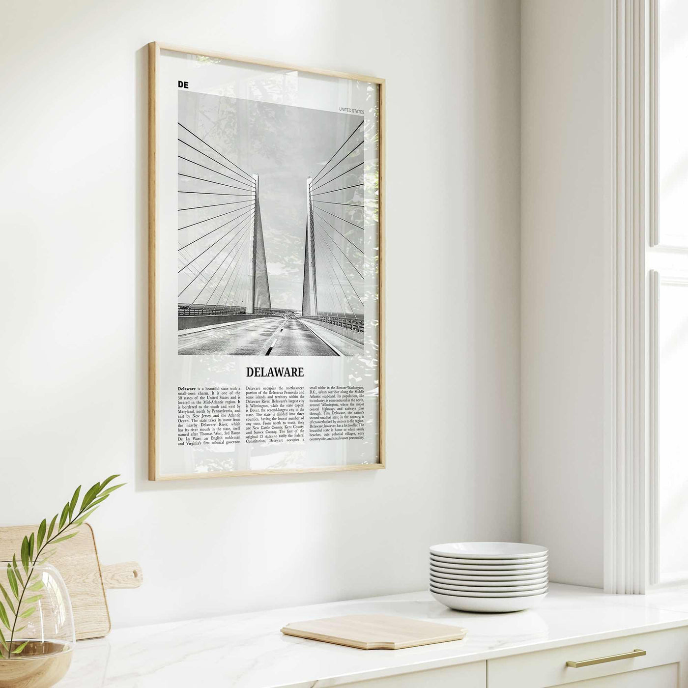 Delaware Print Black and White No 2, Delaware Wall Art, Delaware Poster, Delaware Photo, Delaware Wall Decor, USA, United States