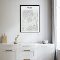 Delft Map Portrait Poster