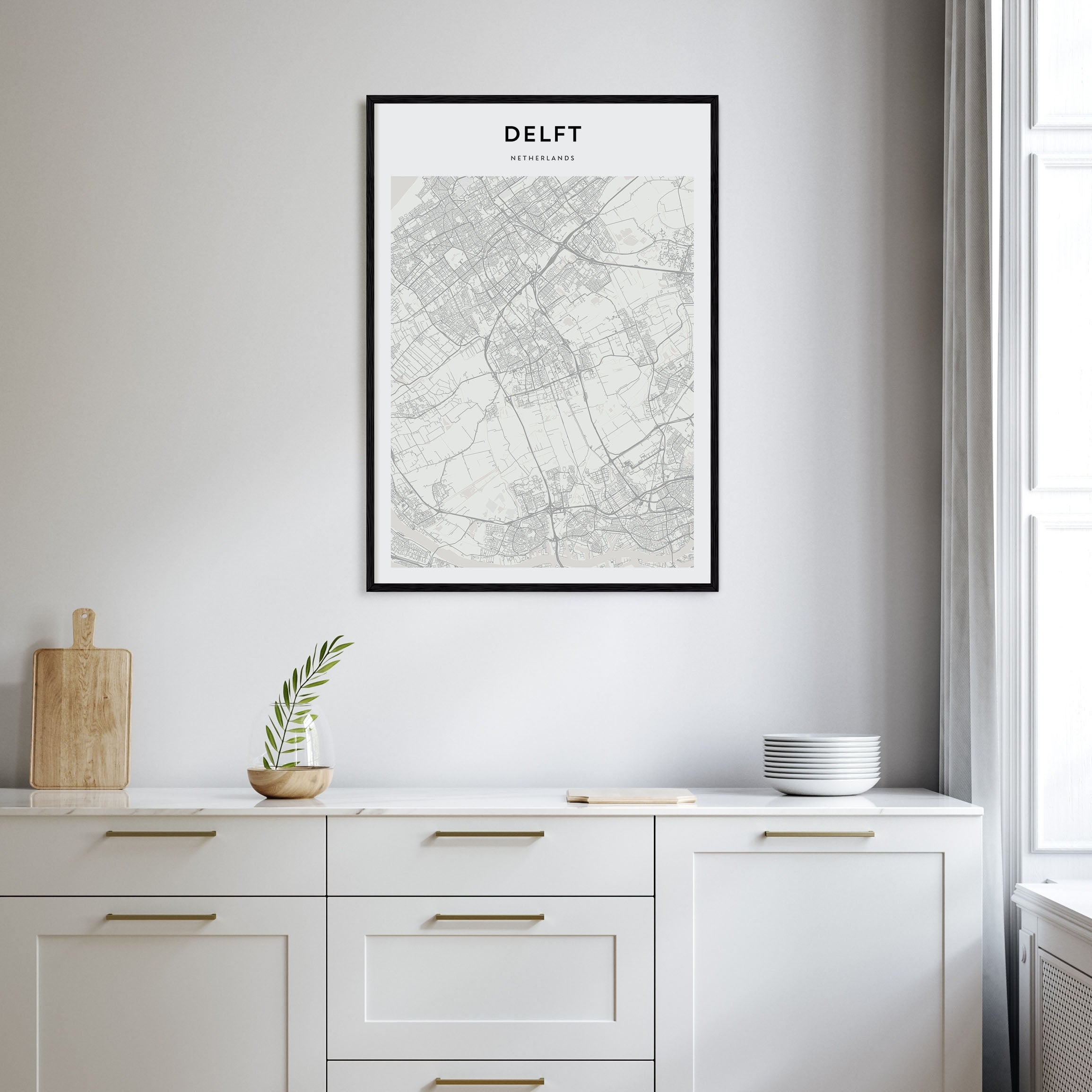 Delft Map Portrait Poster