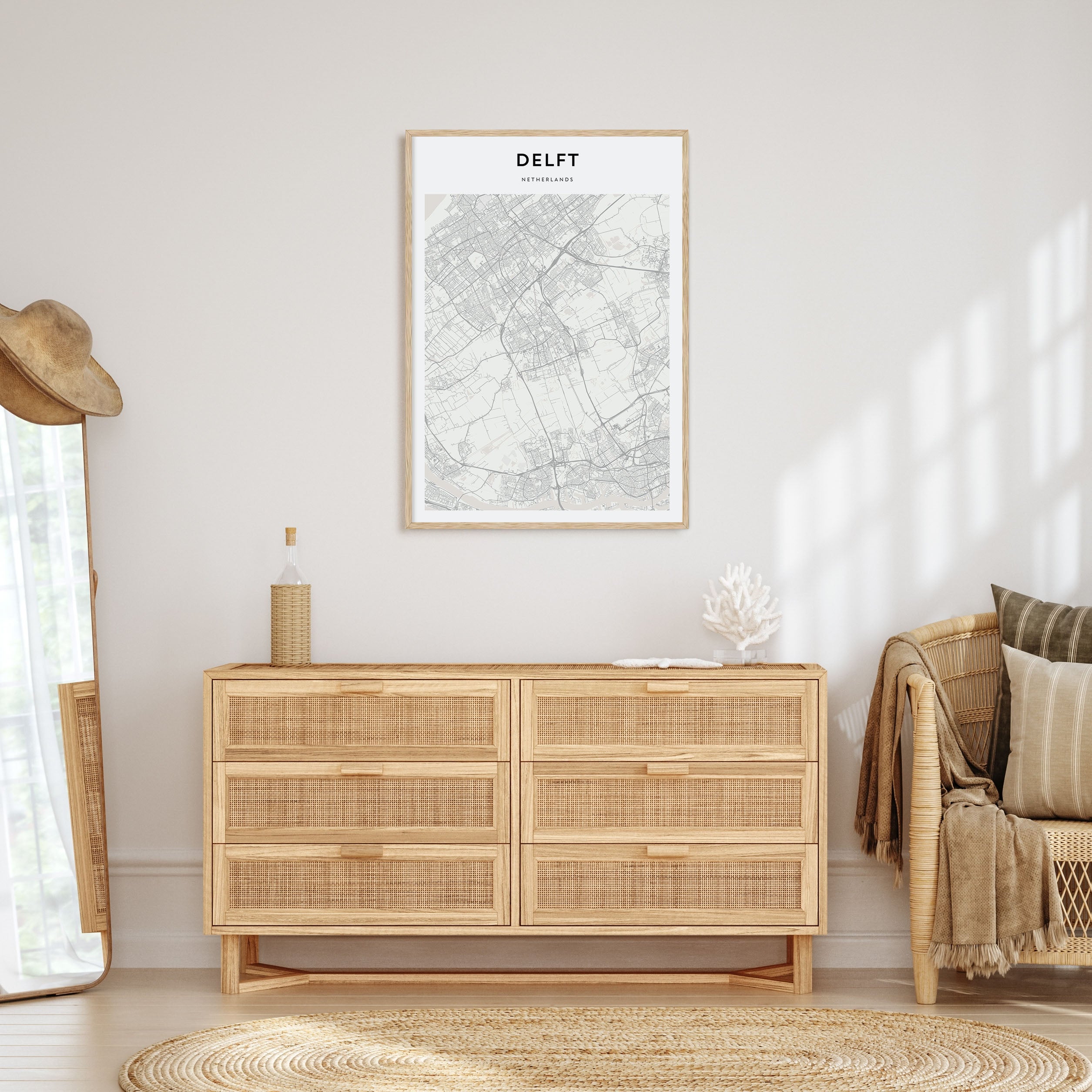Delft Map Portrait Poster