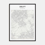 Delft Map Portrait Poster