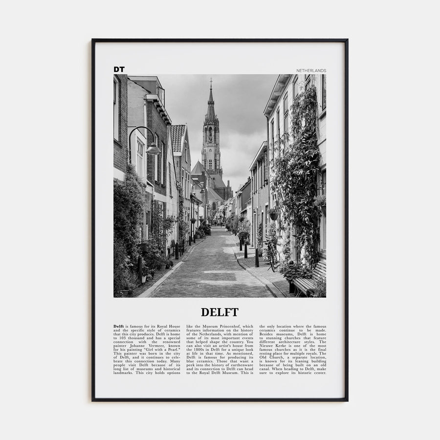 Delft Travel B&W Poster