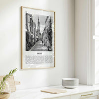 Delft Print Black and White, Delft Wall Art, Delft Poster, Delft Photo, Delft Wall Décor, Delft Map, Netherlands