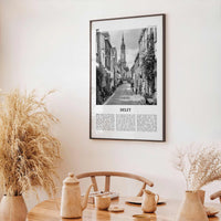 Delft Print Black and White, Delft Wall Art, Delft Poster, Delft Photo, Delft Wall Décor, Delft Map, Netherlands