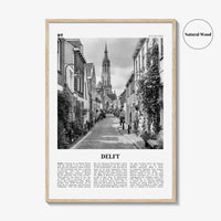 Delft Print Black and White, Delft Wall Art, Delft Poster, Delft Photo, Delft Wall Décor, Delft Map, Netherlands