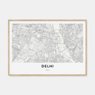 Delhi Map Landscape Poster