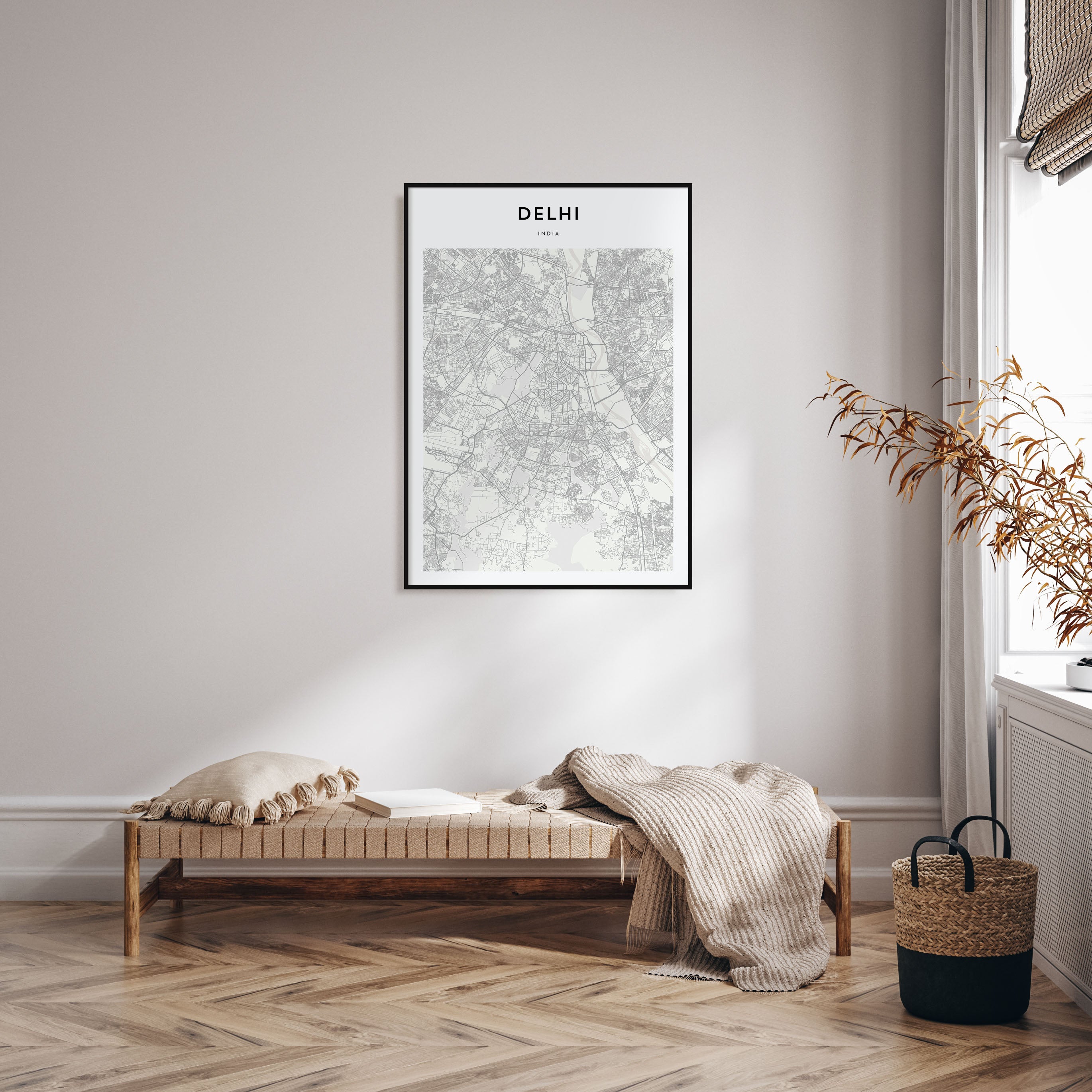 Delhi Map Portrait Poster