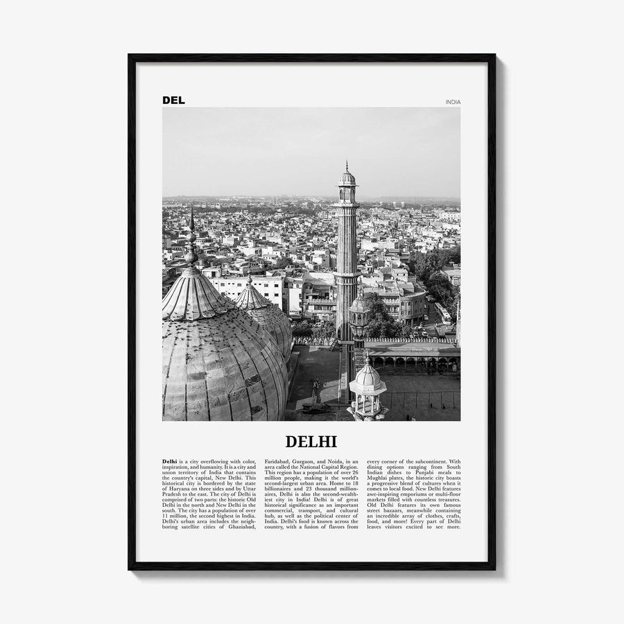 Delhi Print Black and White, Delhi Wall Art, Delhi Poster, Delhi Photo, Delhi Wall Decor, New Delhi, India, Naī Dillī, Bhārat, Asia
