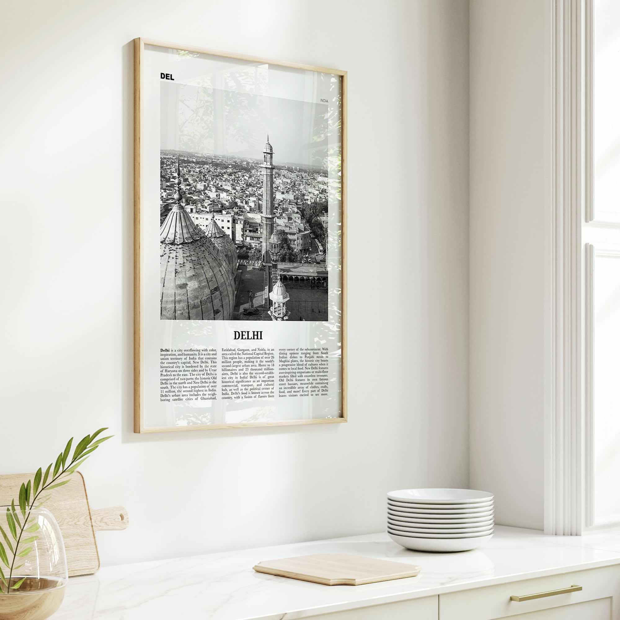 Delhi Print Black and White, Delhi Wall Art, Delhi Poster, Delhi Photo, Delhi Wall Decor, New Delhi, India, Naī Dillī, Bhārat, Asia