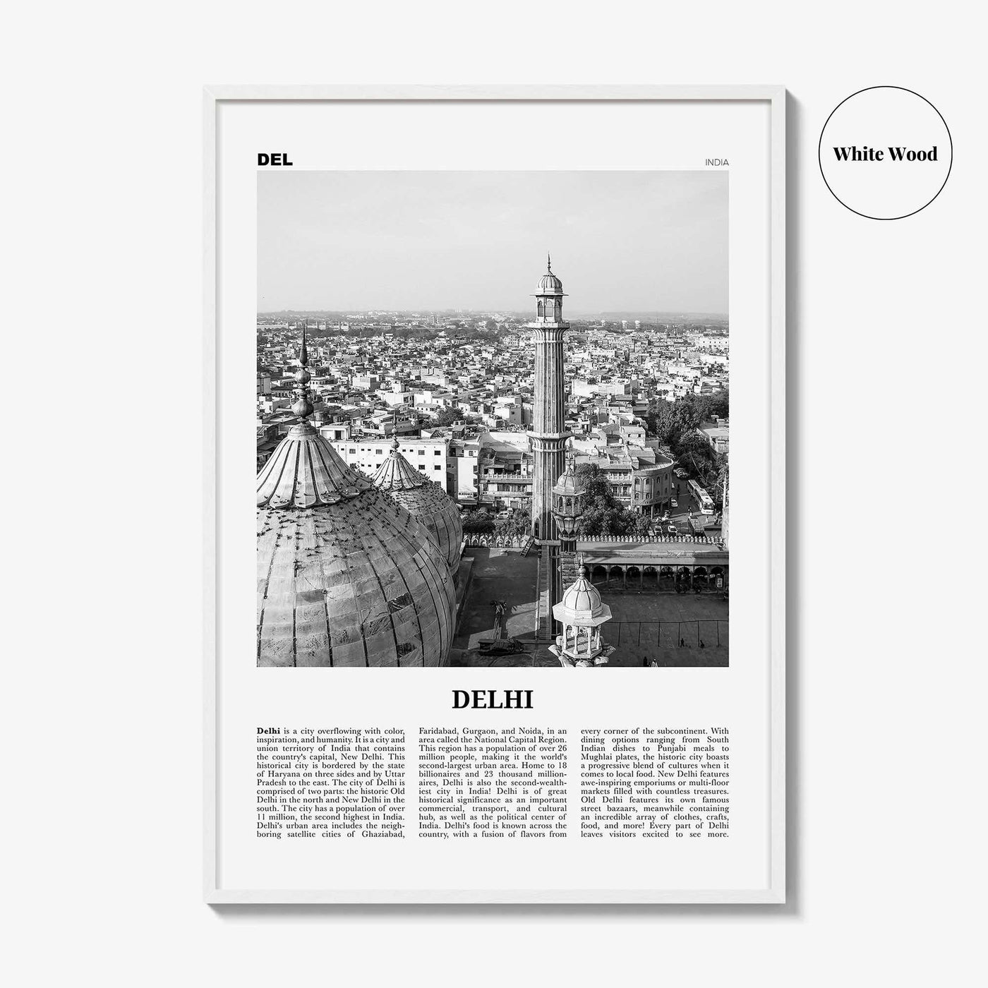 Delhi Print Black and White, Delhi Wall Art, Delhi Poster, Delhi Photo, Delhi Wall Decor, New Delhi, India, Naī Dillī, Bhārat, Asia