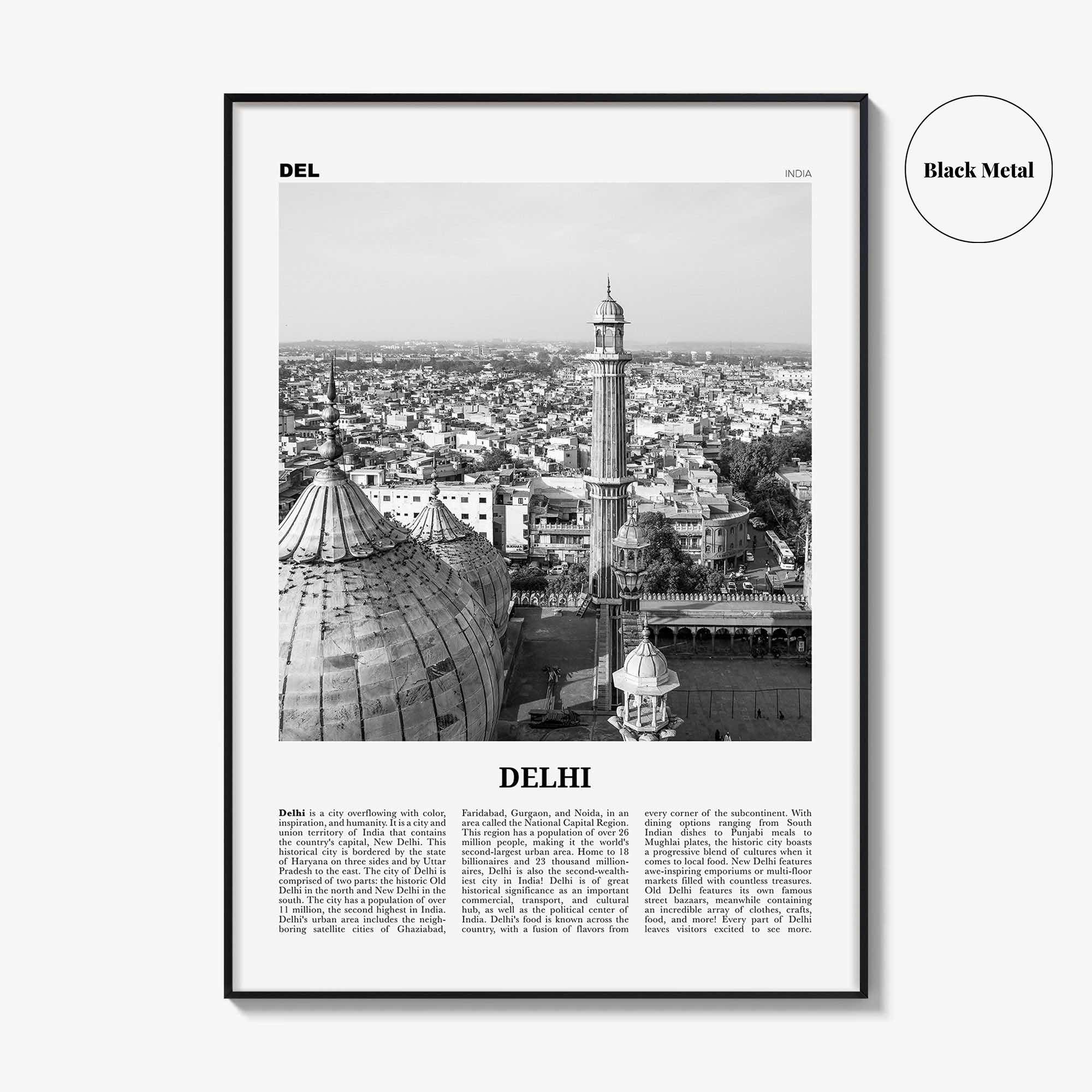 Delhi Print Black and White, Delhi Wall Art, Delhi Poster, Delhi Photo, Delhi Wall Decor, New Delhi, India, Naī Dillī, Bhārat, Asia