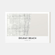 Delray Beach Map Landscape Poster