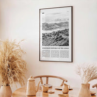 Democratic Republic of the Congo Print Black and White, Congo Wall Art, Congo Poster, Congo Photo, Congo Wall Decor, Africa Poster Print