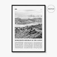 Democratic Republic of the Congo Print Black and White, Congo Wall Art, Congo Poster, Congo Photo, Congo Wall Decor, Africa Poster Print