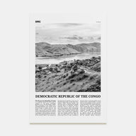 Democratic Republic of the Congo Travel B&W Poster