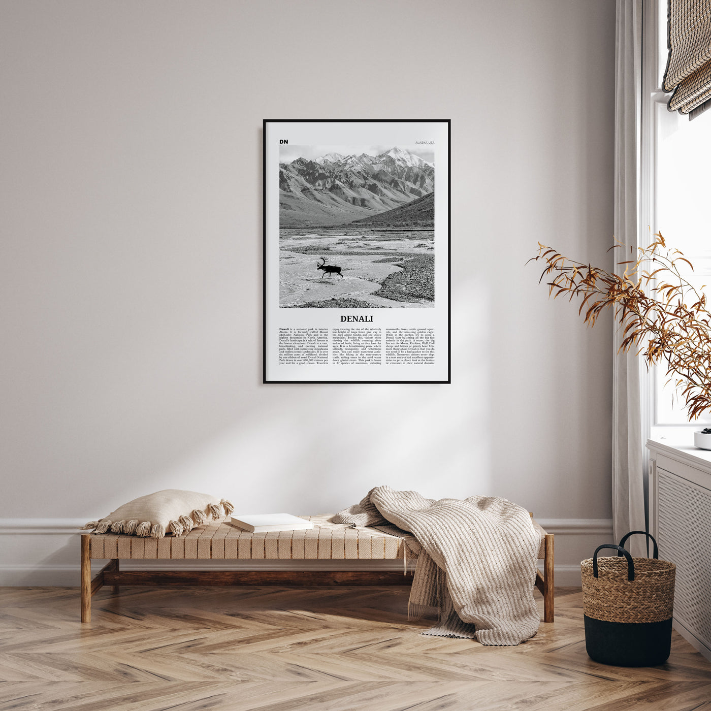 Denali Travel B&W Poster