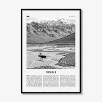 Denali Print Black and White, Denali Wall Art, Denali Poster, Denali Photo, Alaska, USA, United States, North America