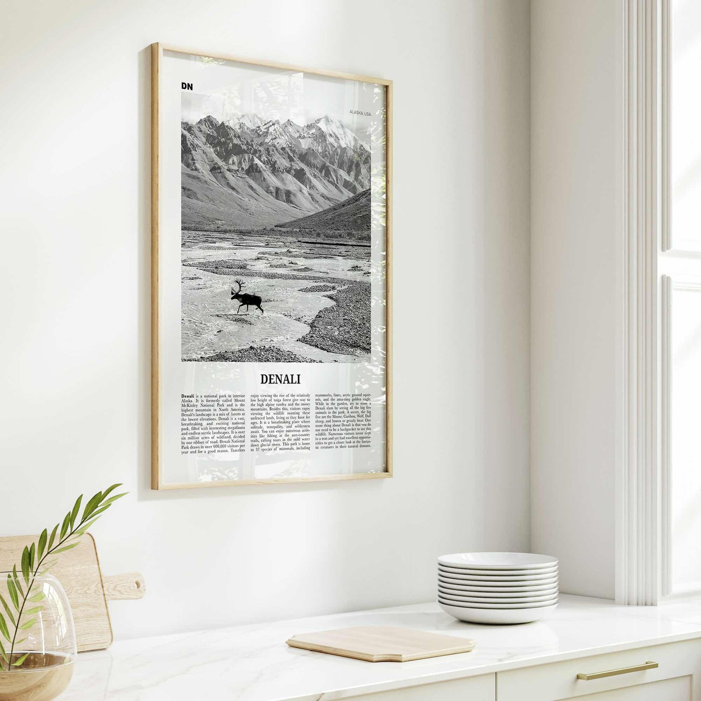 Denali Print Black and White, Denali Wall Art, Denali Poster, Denali Photo, Alaska, USA, United States, North America