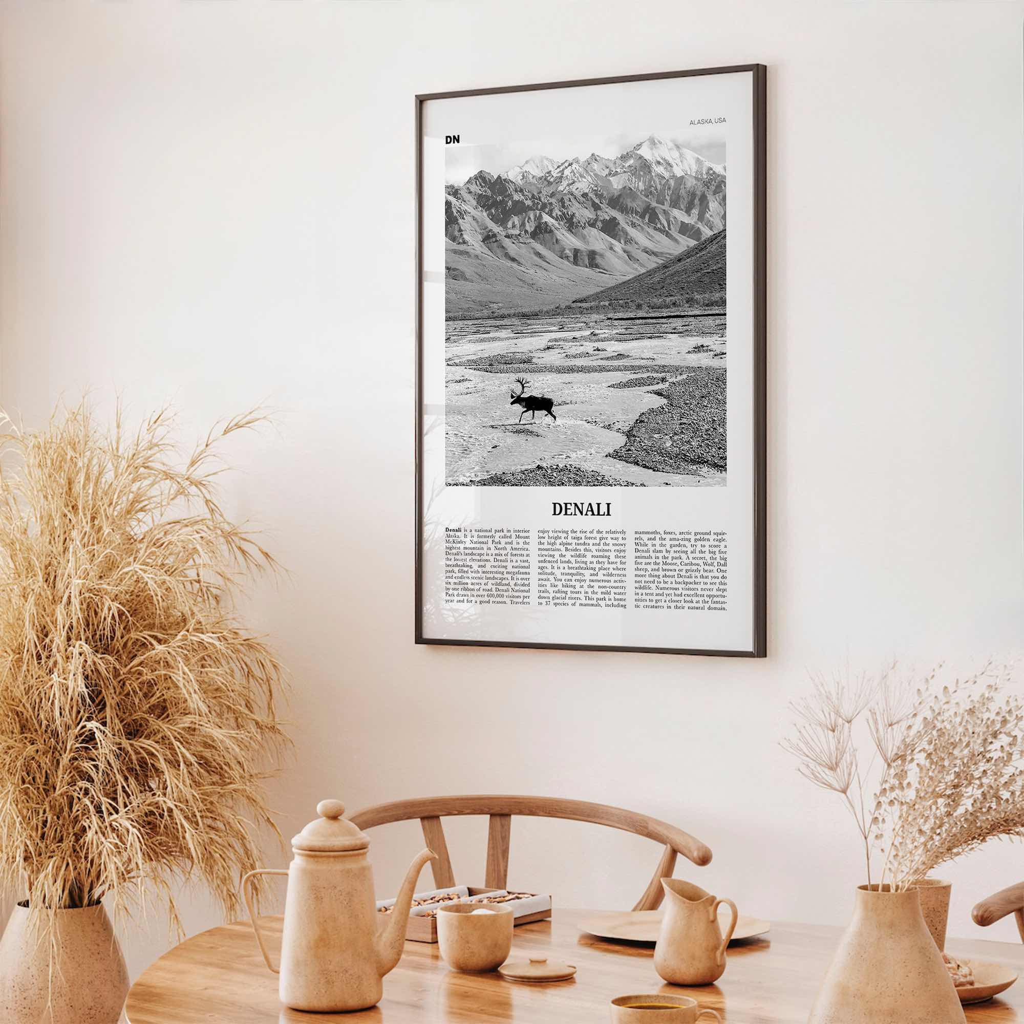 Denali Print Black and White, Denali Wall Art, Denali Poster, Denali Photo, Alaska, USA, United States, North America