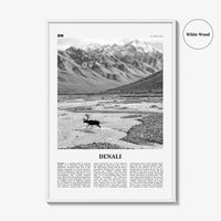 Denali Print Black and White, Denali Wall Art, Denali Poster, Denali Photo, Alaska, USA, United States, North America