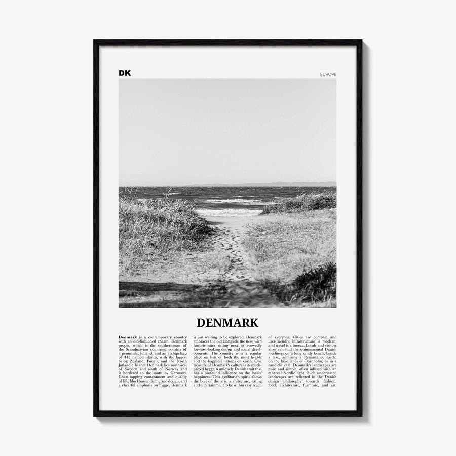 Denmark Print Black and White, Denmark Wall Art, Denmark Poster, Denmark Photo, Denmark Wall Decor, Danmark, Scandinavian, Nordic, Europe