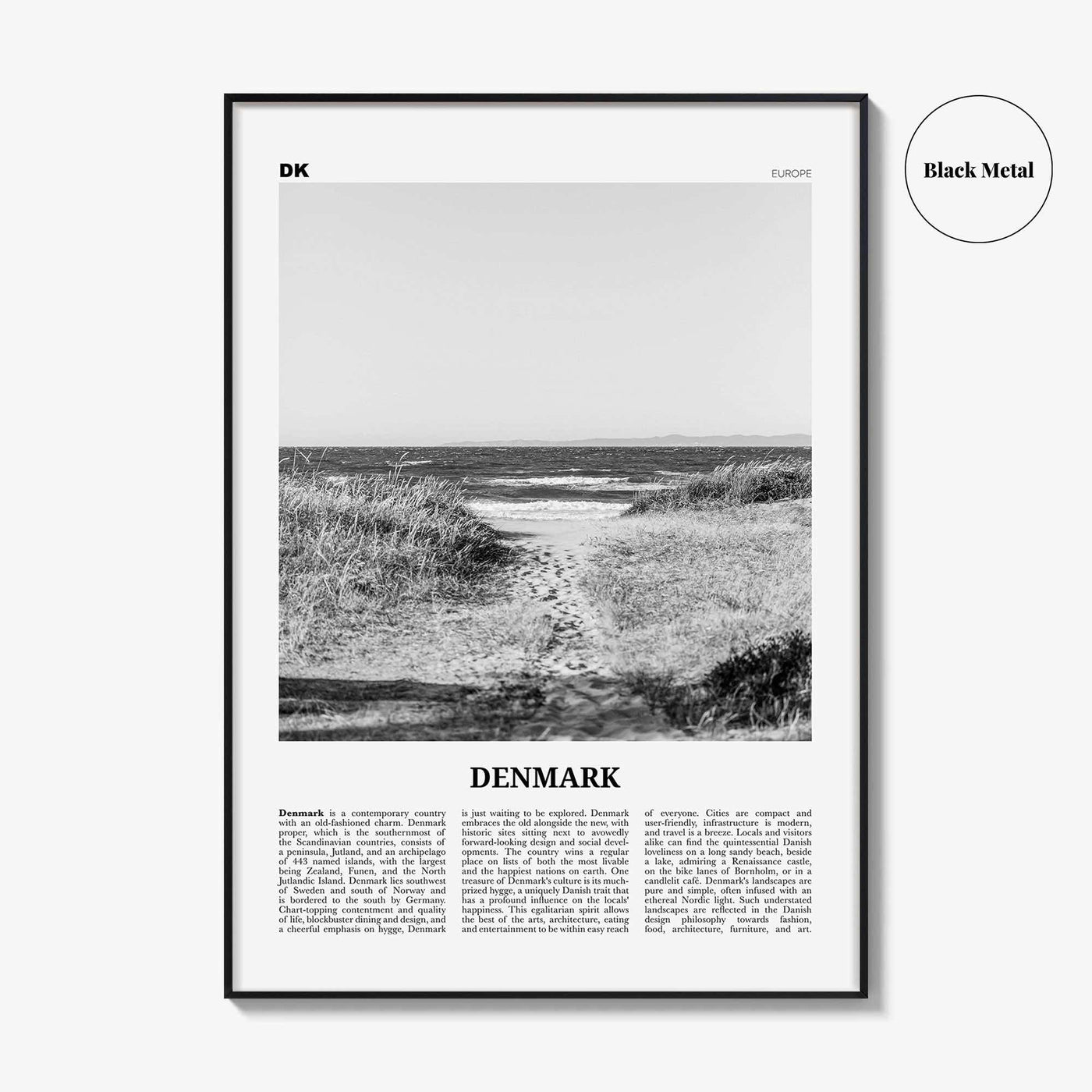 Denmark Print Black and White, Denmark Wall Art, Denmark Poster, Denmark Photo, Denmark Wall Decor, Danmark, Scandinavian, Nordic, Europe