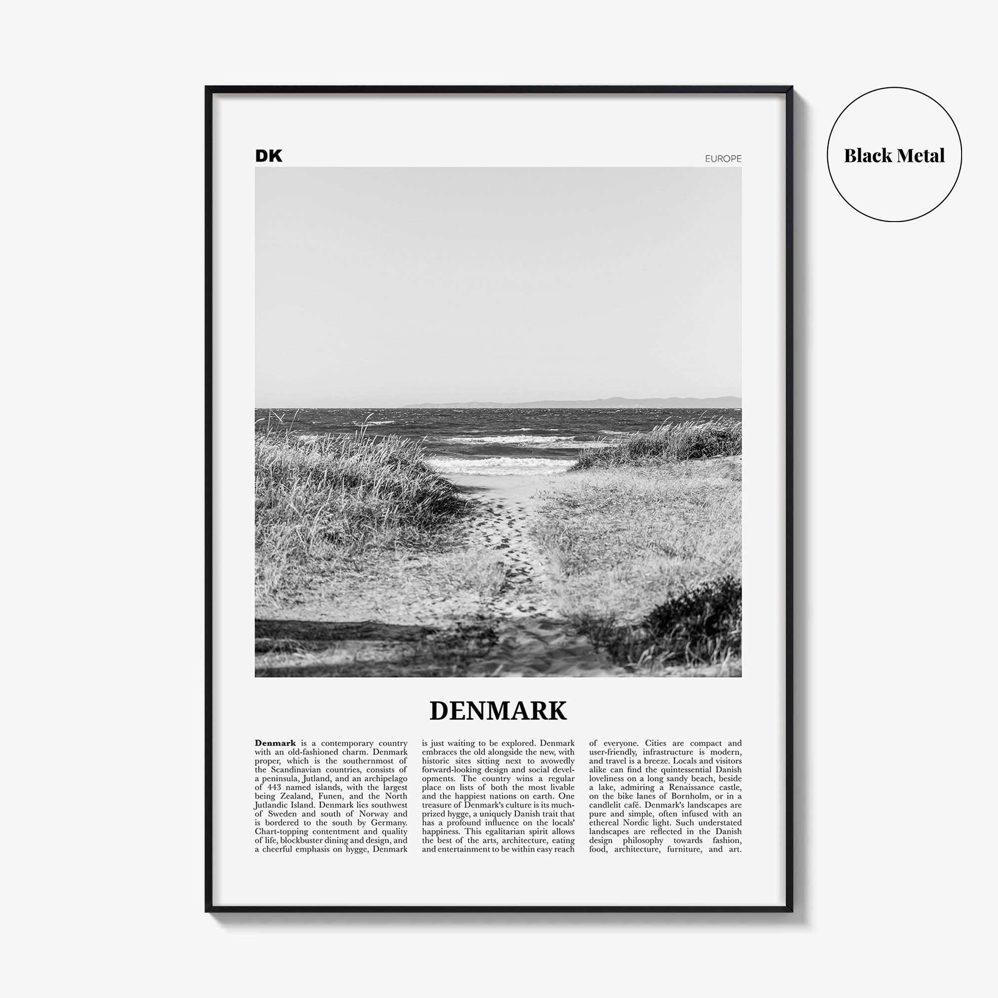 Denmark Print Black and White, Denmark Wall Art, Denmark Poster, Denmark Photo, Denmark Wall Decor, Danmark, Scandinavian, Nordic, Europe