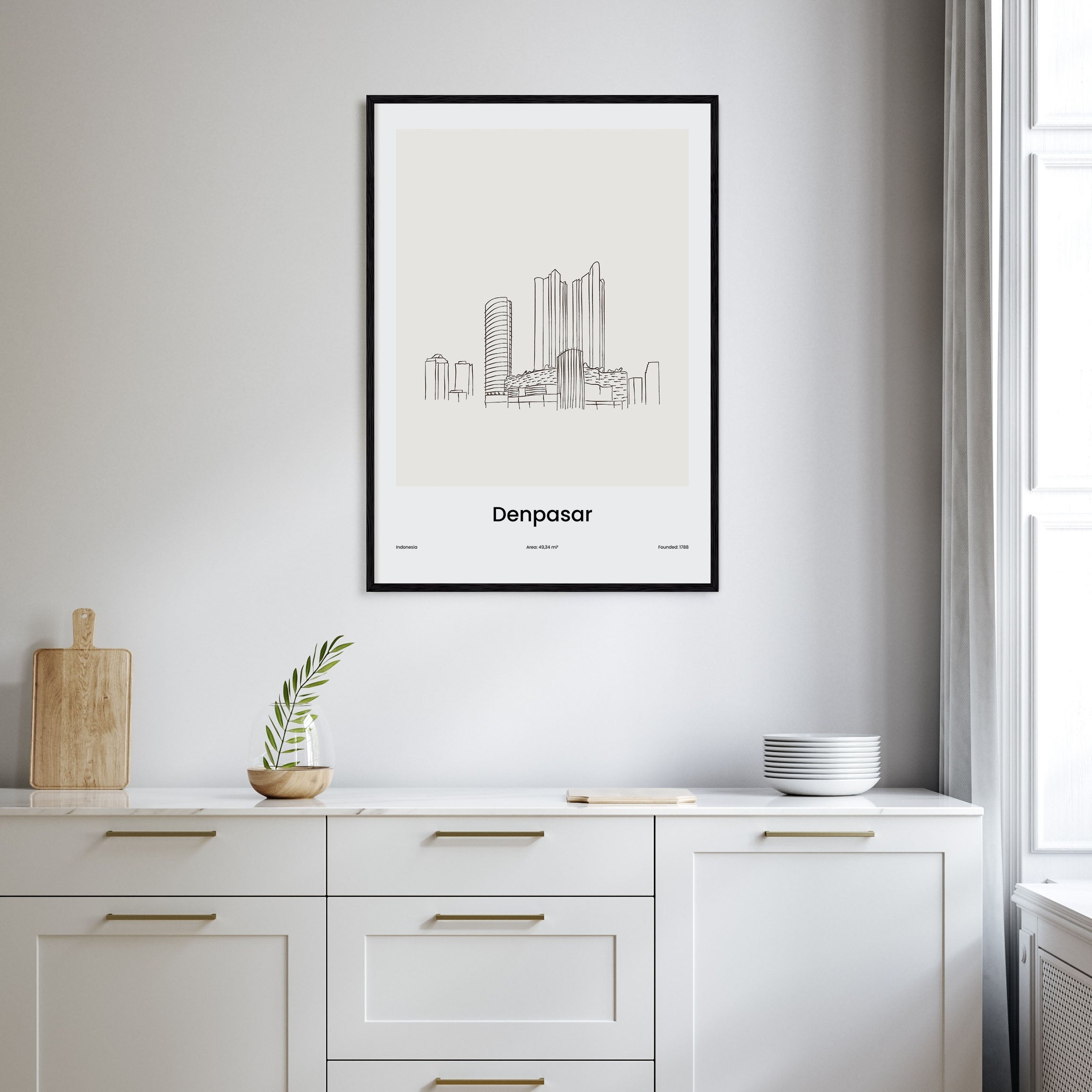 Denpasar Drawn Poster