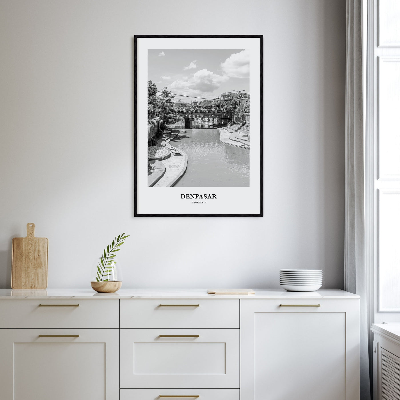 Denpasar Portrait B&W Poster