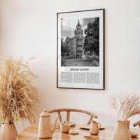 Denton County Print Black and White, Denton County Wall Art, Denton County Poster, Denton County Photo, Denton County Wall Décor, Denton Map