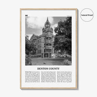 Denton County Print Black and White, Denton County Wall Art, Denton County Poster, Denton County Photo, Denton County Wall Décor, Denton Map