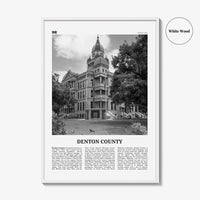 Denton County Print Black and White, Denton County Wall Art, Denton County Poster, Denton County Photo, Denton County Wall Décor, Denton Map
