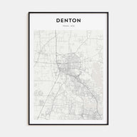 Denton Map Portrait Poster