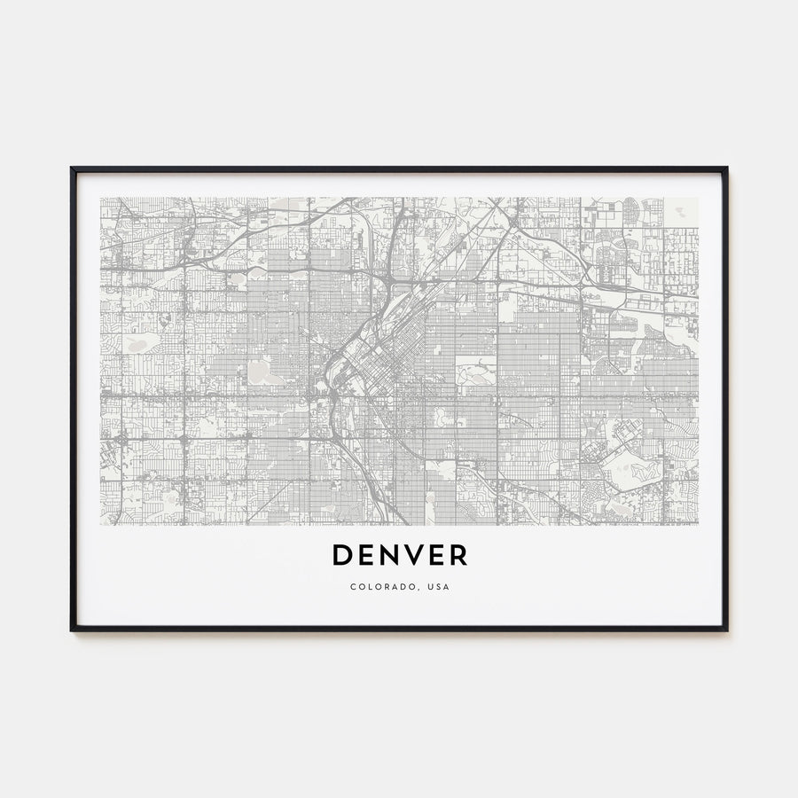 Denver Map Landscape Poster