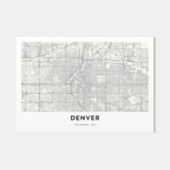 Denver Map Landscape Poster