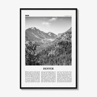 Denver Print Black and White No 1, Denver Wall Art, Denver Poster, Denver Photo, Denver Wall Decor, Colorado, USA, United States
