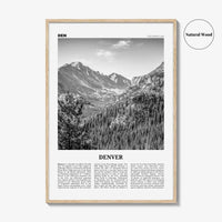 Denver Print Black and White No 1, Denver Wall Art, Denver Poster, Denver Photo, Denver Wall Decor, Colorado, USA, United States