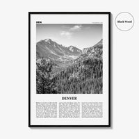 Denver Print Black and White No 1, Denver Wall Art, Denver Poster, Denver Photo, Denver Wall Decor, Colorado, USA, United States