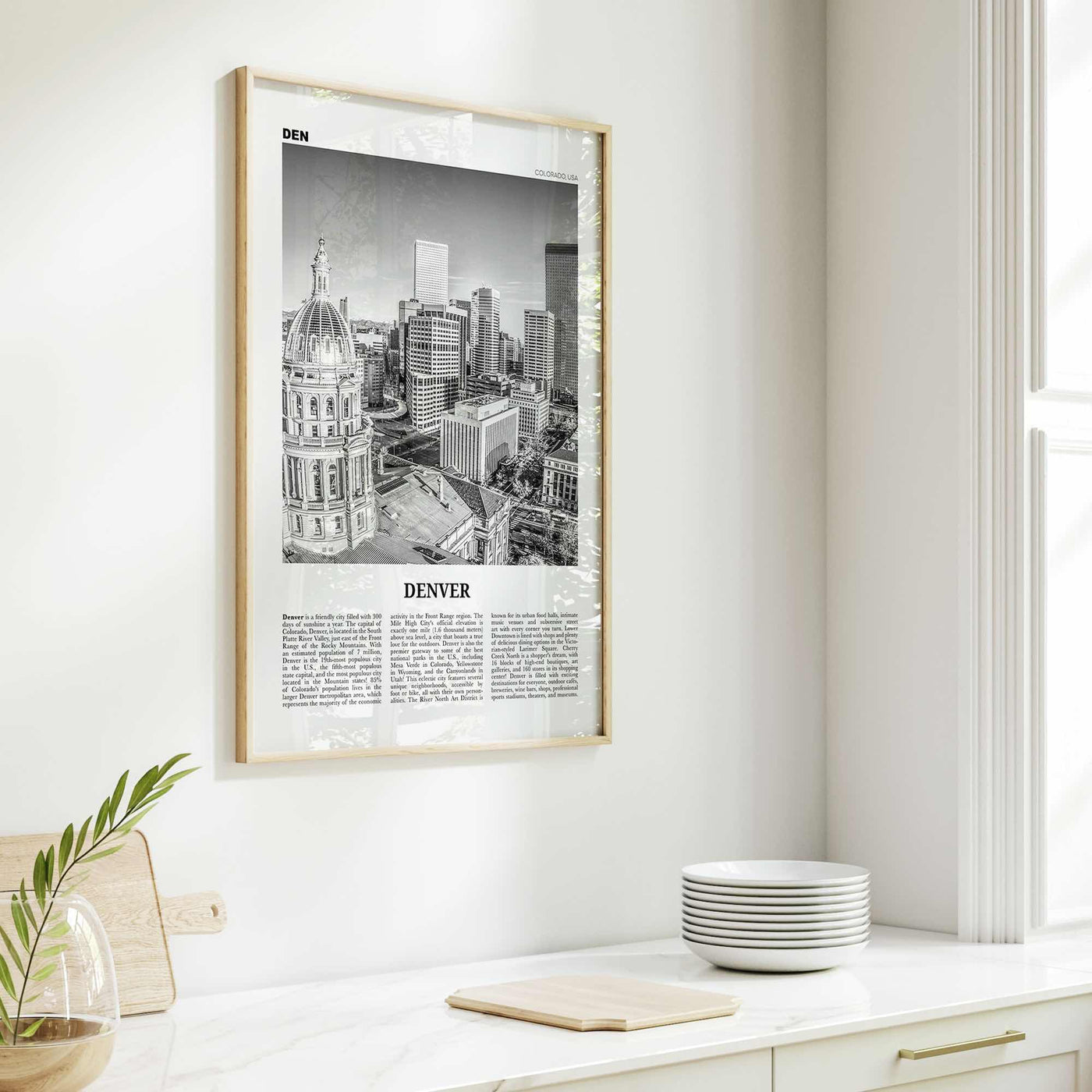 Denver Print Black and White No 2, Denver Wall Art, Denver Poster, Denver Photo, Denver Wall Decor, Colorado, USA, United States