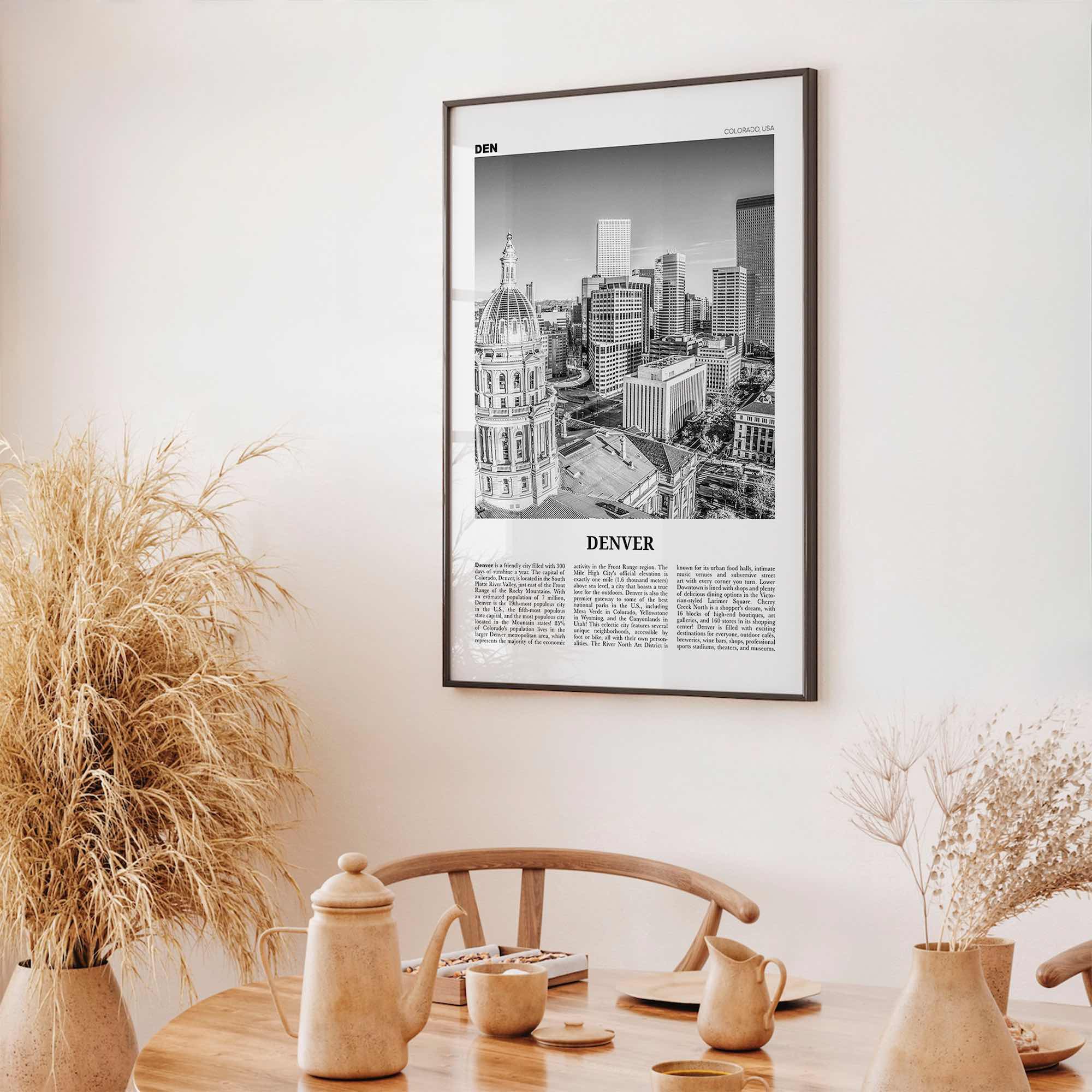 Denver Print Black and White No 2, Denver Wall Art, Denver Poster, Denver Photo, Denver Wall Decor, Colorado, USA, United States