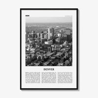 Denver Print Black and White No 3, Denver Wall Art, Denver Poster, Denver Photo, Denver Wall Decor, Colorado, USA, United States