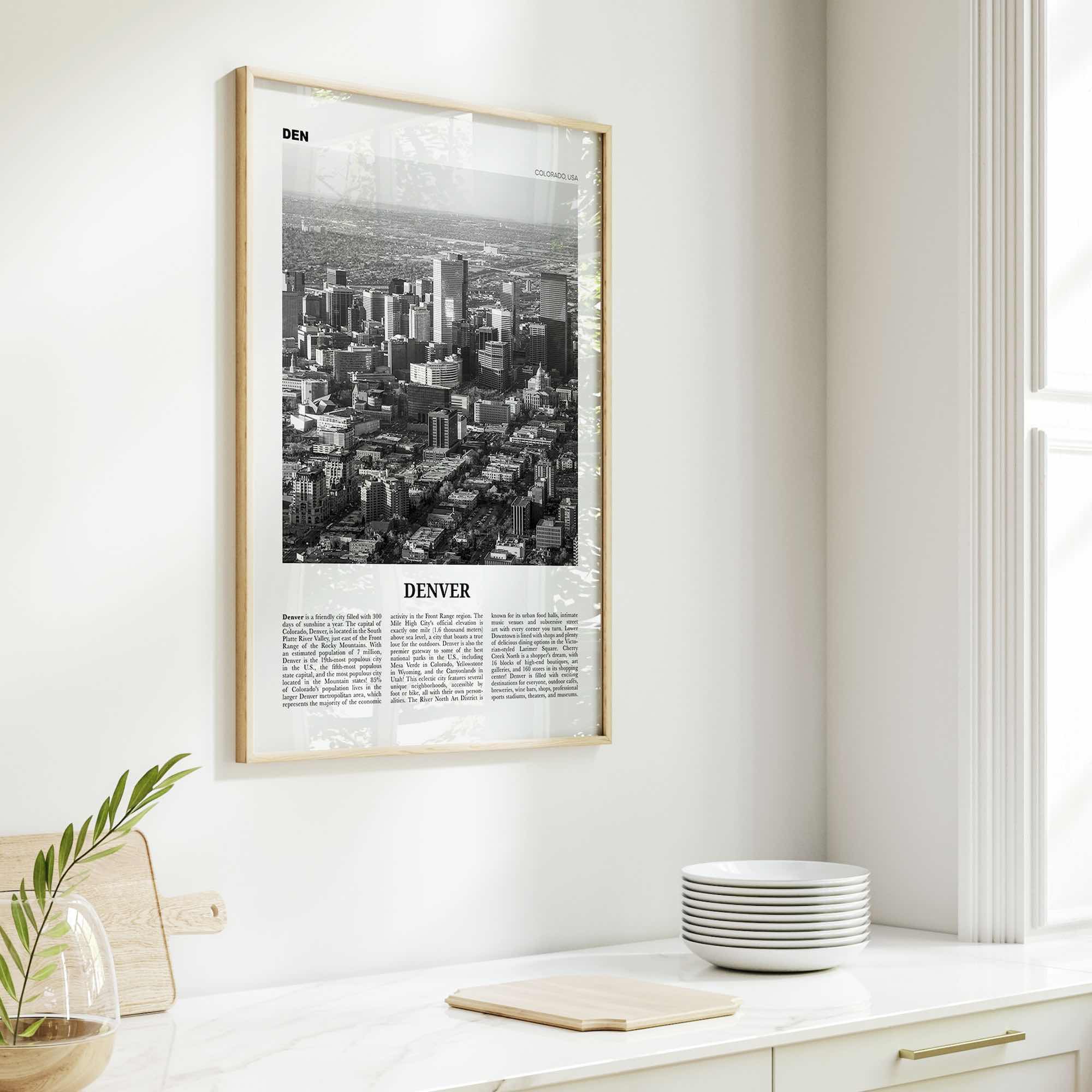 Denver Print Black and White No 3, Denver Wall Art, Denver Poster, Denver Photo, Denver Wall Decor, Colorado, USA, United States